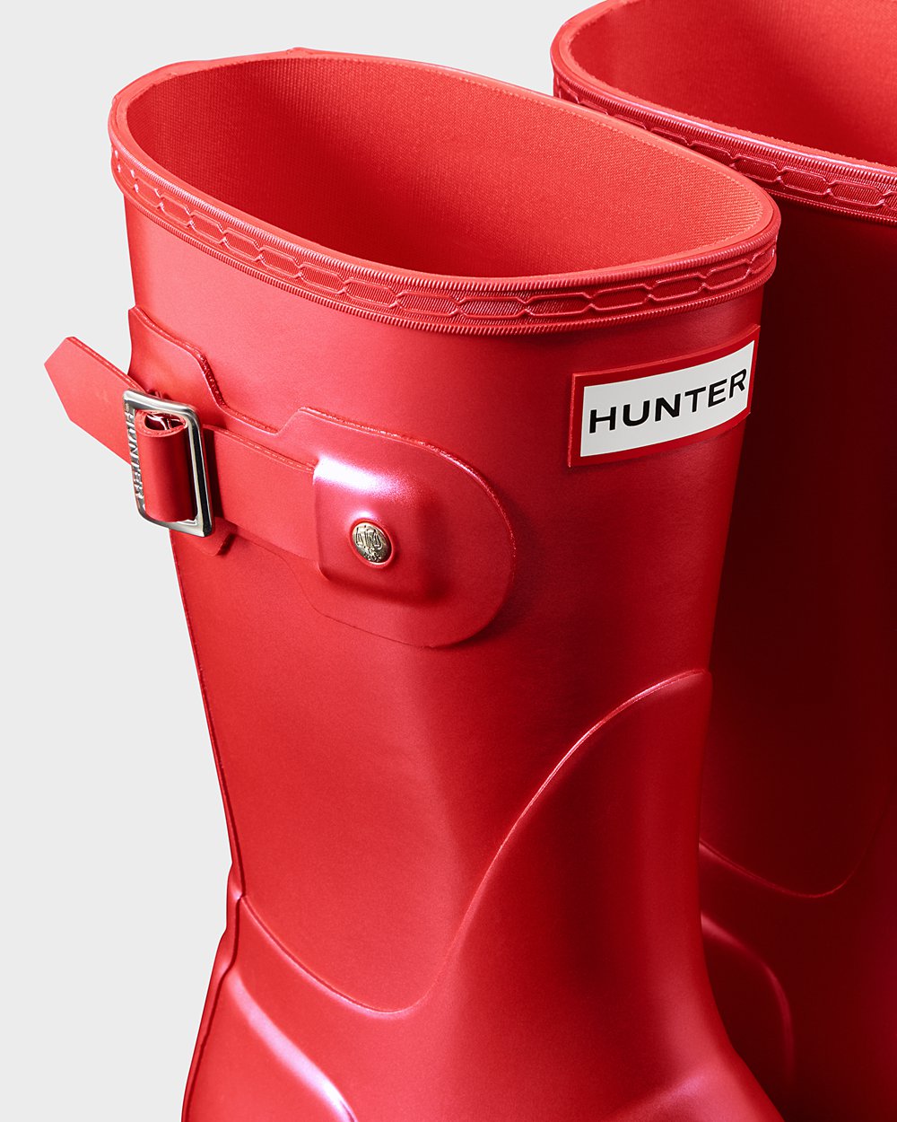 Womens Short Rain Boots - Hunter Original Nebula (78AEFMBGS) - Red